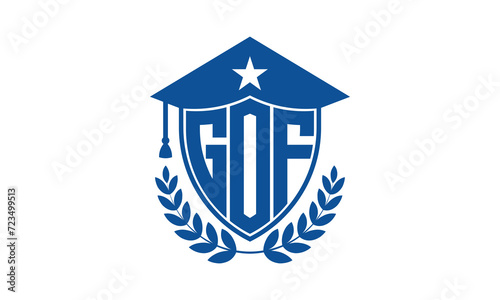 Obraz na plátně GOF three letter iconic academic logo design vector template