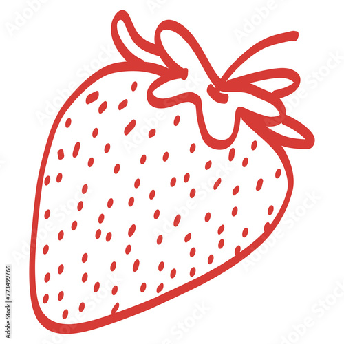 Strawberry Doodle Art Line Drawing Icon