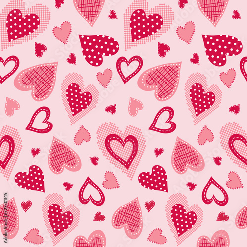 Seamless Valentine Pattern On Pink Background