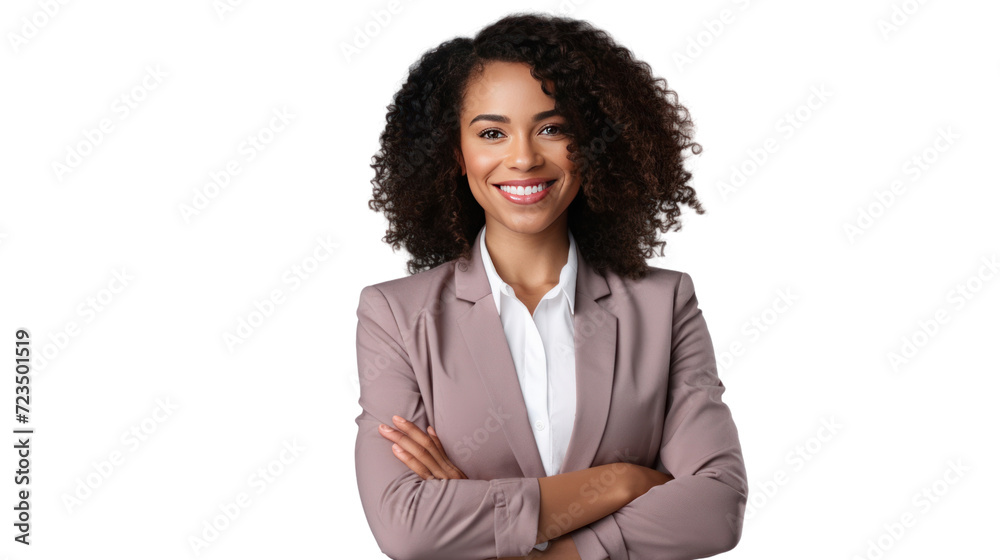 young african american woman wearing business clothes happy face ...