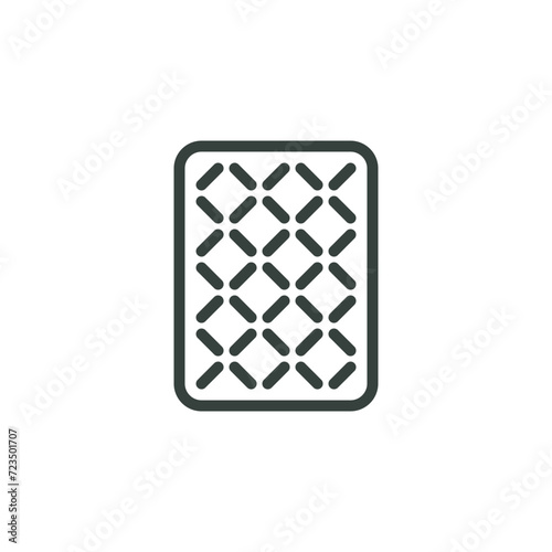 Thin Outline Icon Mattress. Such Line Sign as Bedding. Vector Isolated Custom Pictogram for Web and App on White Background Editable Stroke.