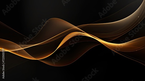 Black Gold Modern Background with Elegant Lines, Generative AI