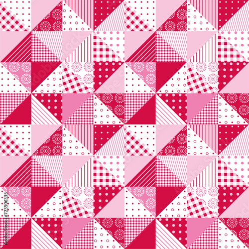 Seamless Valentine Quilting Pattern On White Background