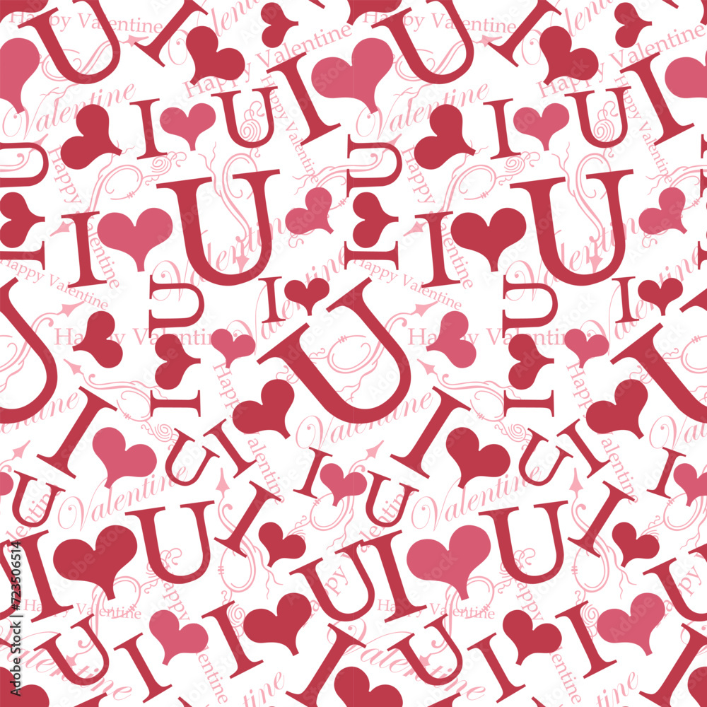 Seamless Valentine Pattern On White Background Seamless Valentine Pattern On White Background