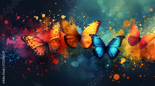butterflies and flowers, generative ai © Saleem