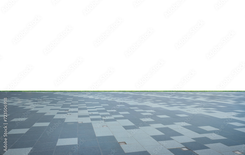 Brick floor isolated on white background