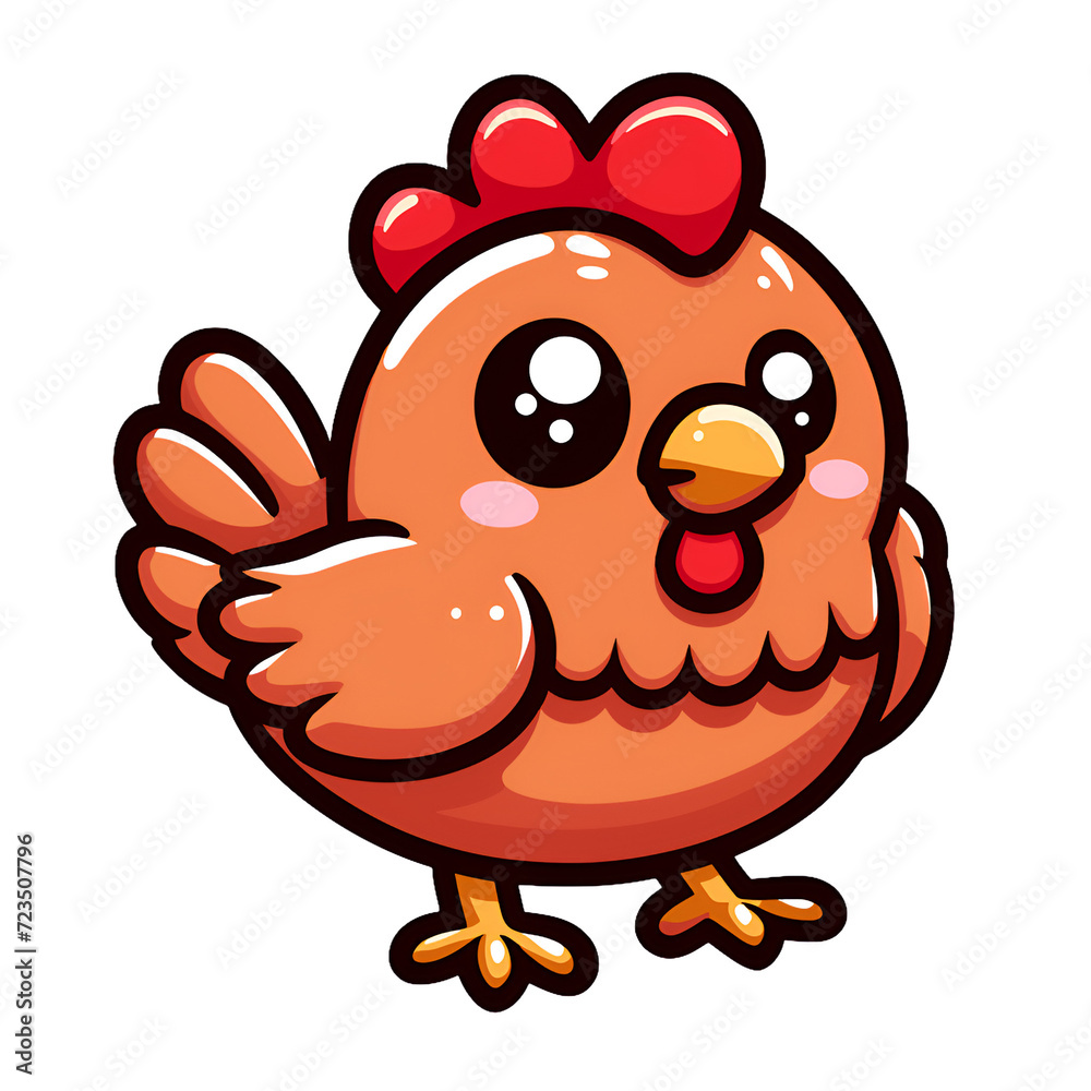 Sticker with the image of a yellow chicken Sticker with the image of a yellow chicken