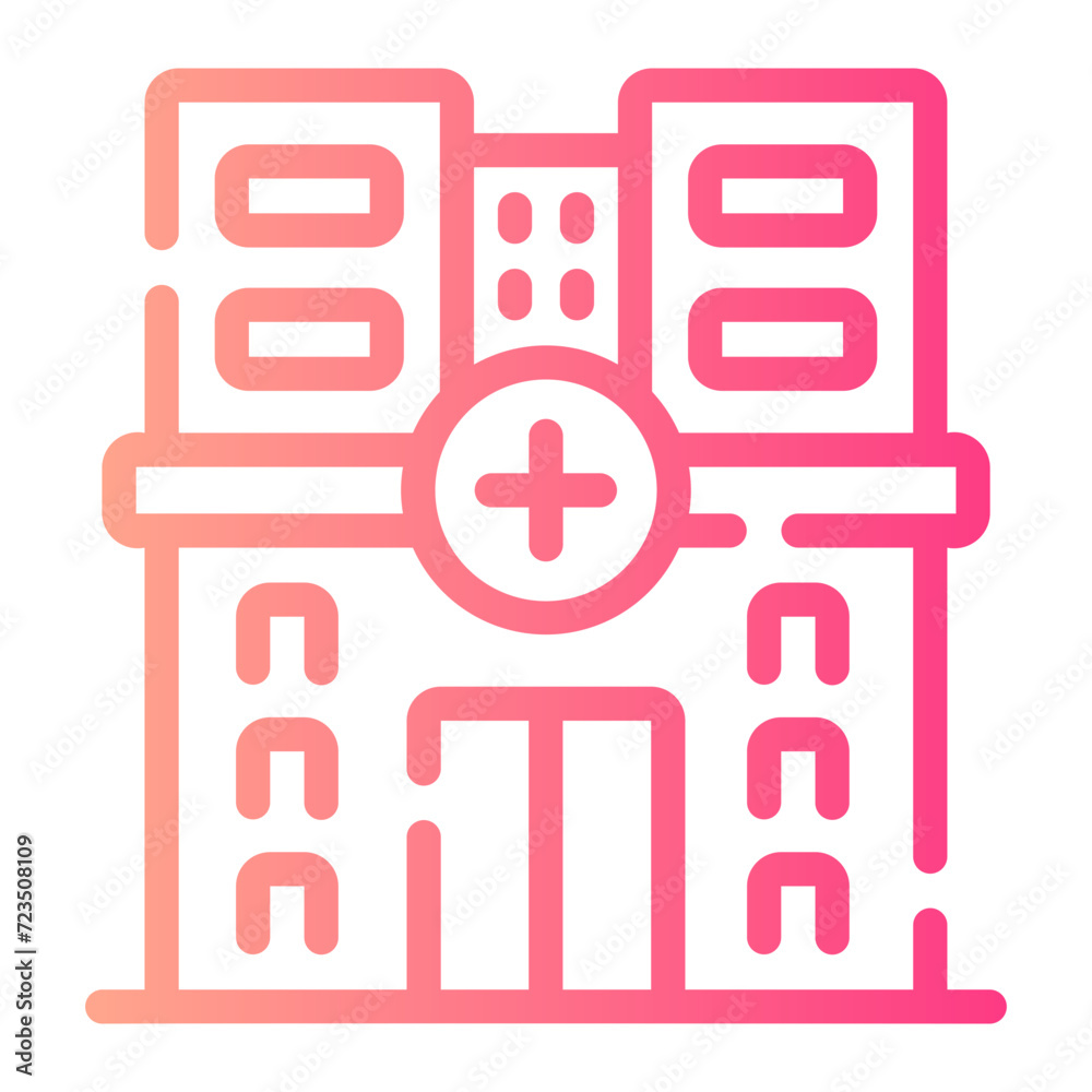 hospital Line Gradient Icon hospital Line Gradient Icon