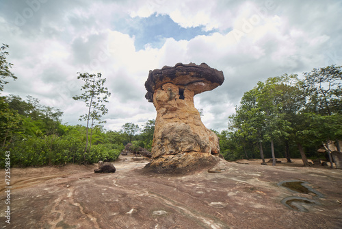 Canvastavla The formations of Phu Phra Bat Historical Park in Udon Thani, northeast Thailand