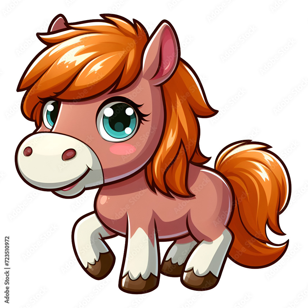 Sticker with the image of a horse, artificial intelligence Sticker with the image of a horse, artificial intelligence