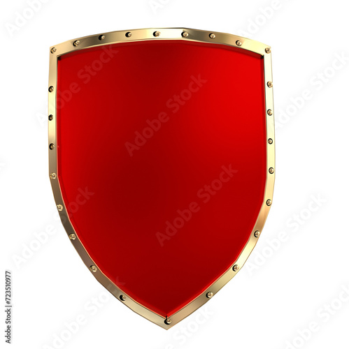 shield red golden triagular pretecion maximum royal - 3d rendering