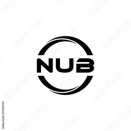 NUB letter logo design with white background in illustrator  cube logo  vector logo  modern alphabet font overlap style. calligraphy designs for logo  Poster  Invitation  etc.