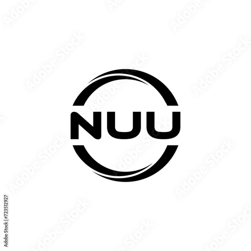 NUU letter logo design with white background in illustrator, cube logo, vector logo, modern alphabet font overlap style. calligraphy designs for logo, Poster, Invitation, etc. photo