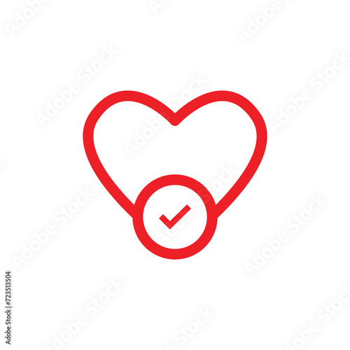 Heart icon logo design template isolated illustration