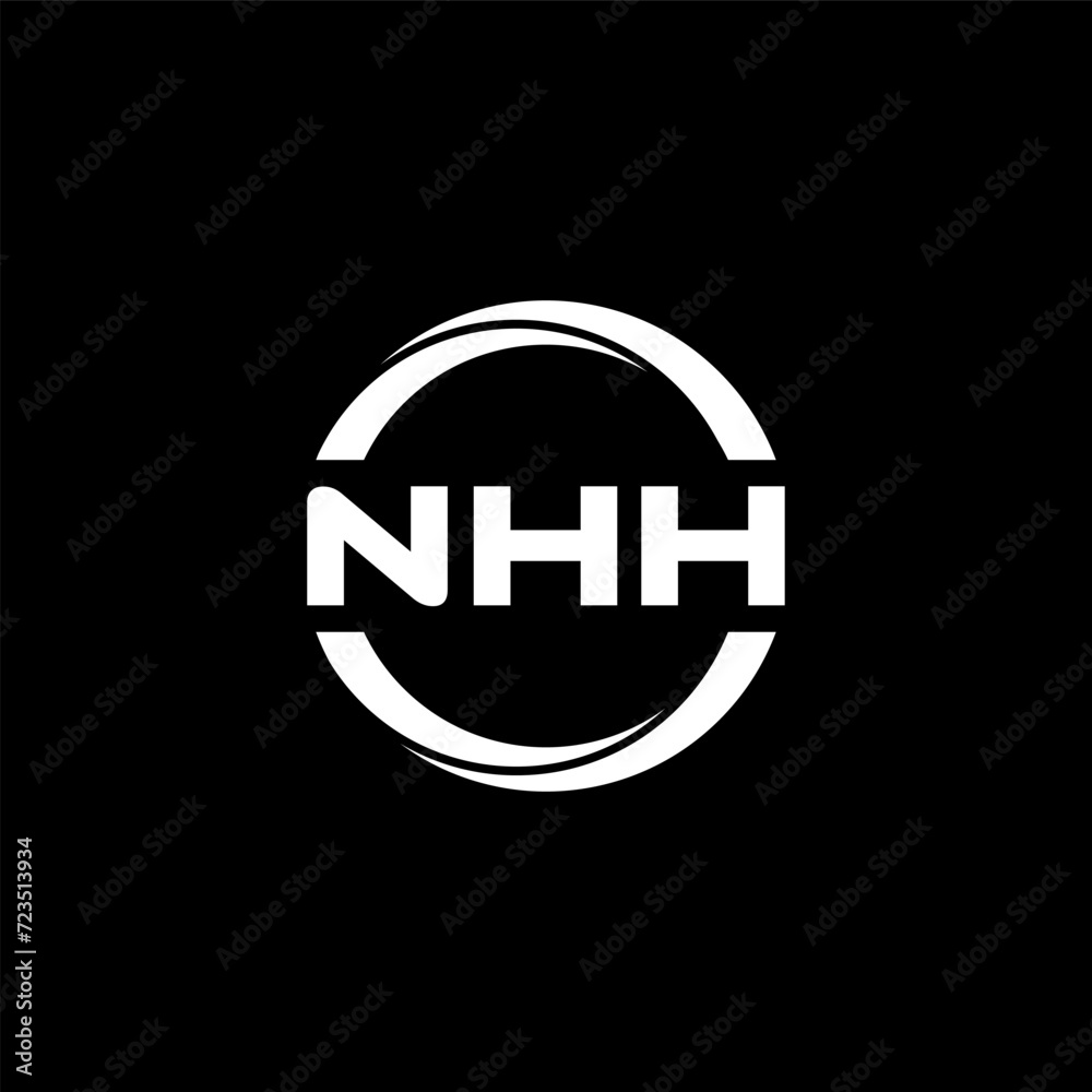 NHH letter logo design with black background in illustrator, cube logo, vector logo, modern alphabet font overlap style. calligraphy designs for logo, Poster, Invitation, etc. NHH letter logo design with black background in illustrator, cube logo, vector logo, modern alphabet font overlap style. calligraphy designs for logo, Poster, Invitation, etc.