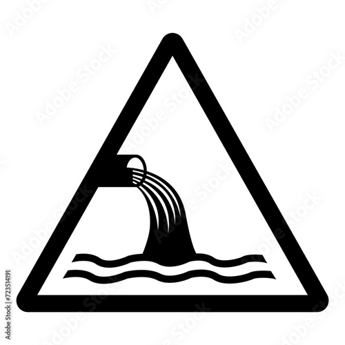 Warning Sewage Effluent Outfall Symbol Sign, Vector Illustration, Isolate On White Background Label .EPS10