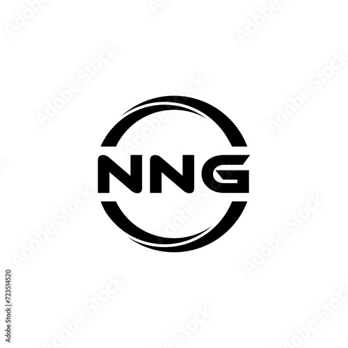 NNG letter logo design with white background in illustrator, cube logo, vector logo, modern alphabet font overlap style. calligraphy designs for logo, Poster, Invitation, etc. photo