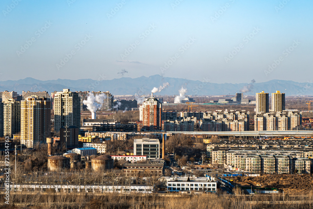 Urban heating in Beijing area in winter