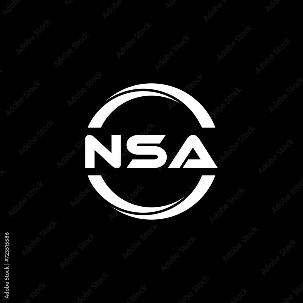 NSA letter logo design with black background in illustrator, cube logo, vector logo, modern alphabet font overlap style. calligraphy designs for logo, Poster, Invitation, etc. NSA letter logo design with black background in illustrator, cube logo, vector logo, modern alphabet font overlap style. calligraphy designs for logo, Poster, Invitation, etc.