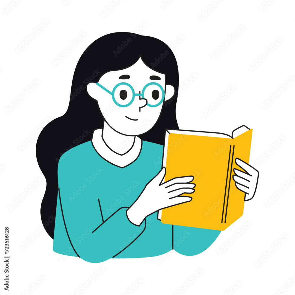 Illustration of a woman reading a book. Simple illustration Illustration of a woman reading a book. Simple illustration