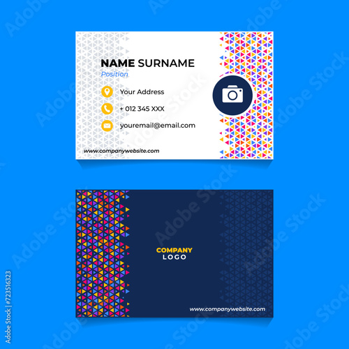 Abstract Triangle Element Geometric Name Card Design