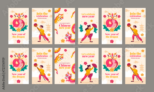 chinese new year celebrate vector illustration flat design