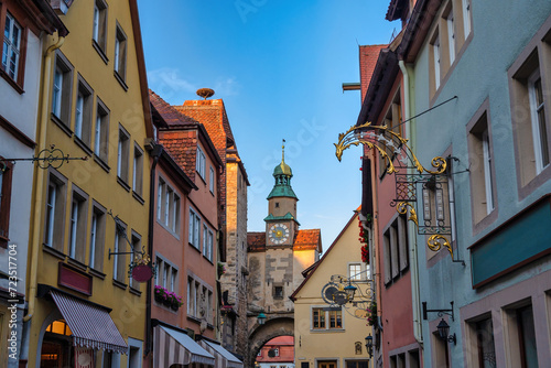 Rothenburg ob der Tauber Germany, city skyline at Roderbrunnen the Town on Romantic Road of Germany photo