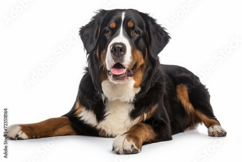 Bernese Mountain dog on a white background. breed of dog, a pet.