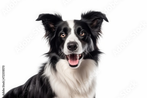 border collie, an adult black and white dog. a shepherd breed, a pet.