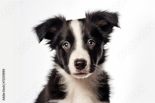 border collie puppy, black and white dog. shepherd breed, pet.