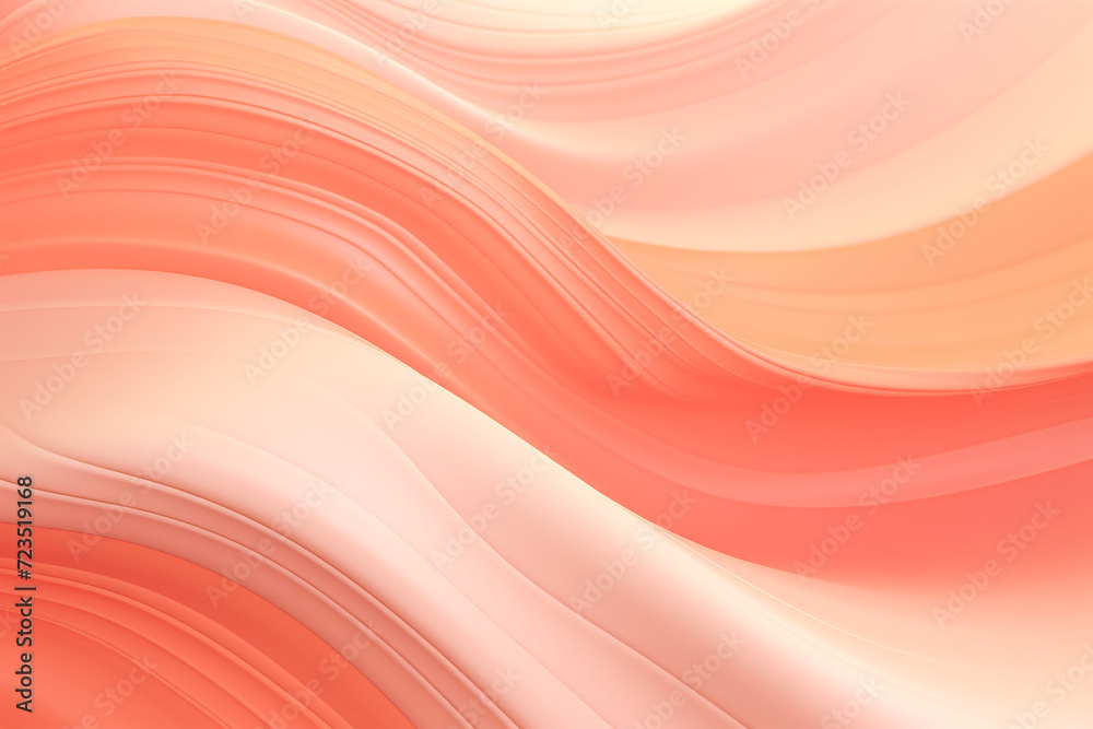 Abstract Coral Waves. Fluid Art Patterns with Peach and Pink Tones. Modern Aesthetic Design Background