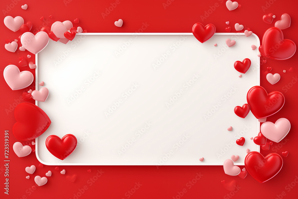 Abstract panorama Valentine's Day banner. Colorful background with empty space. AI Generative.