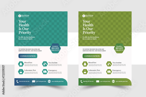 Template vector design for Magazine, Poster, Corporate Presentation, Portfolio, Flyer, layout modern with difficut color size A4, Front and back, Easy to use.  photo