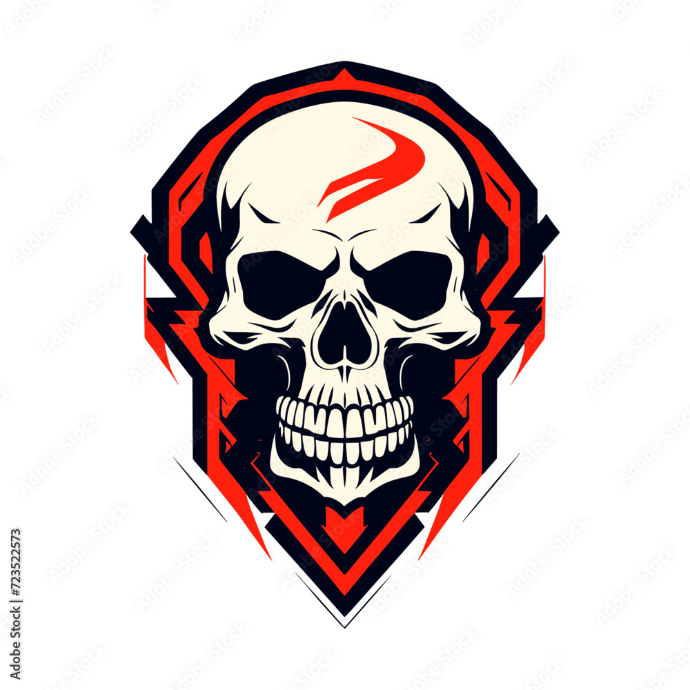 redhead skull vector art