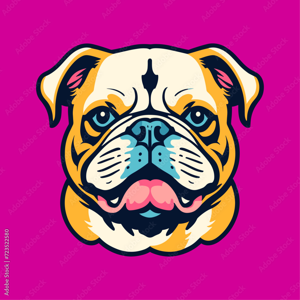 bulldog portrait vector art