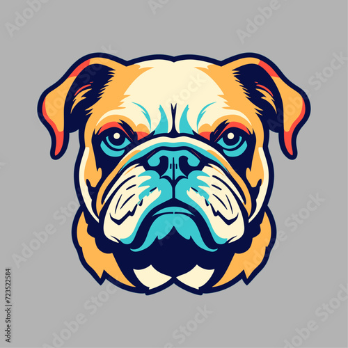 artistic bulldog portrait vector art