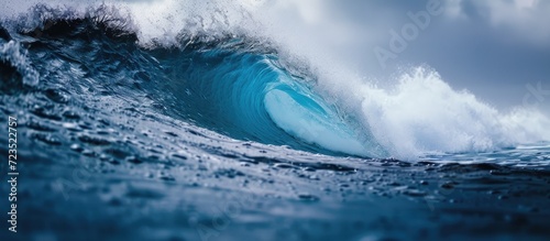 Ocean wave with a blue hue