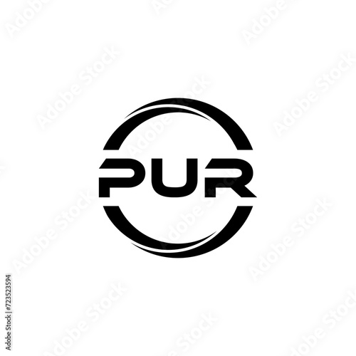PUR letter logo design with white background in illustrator  cube logo  vector logo  modern alphabet font overlap style. calligraphy designs for logo  Poster  Invitation  etc.