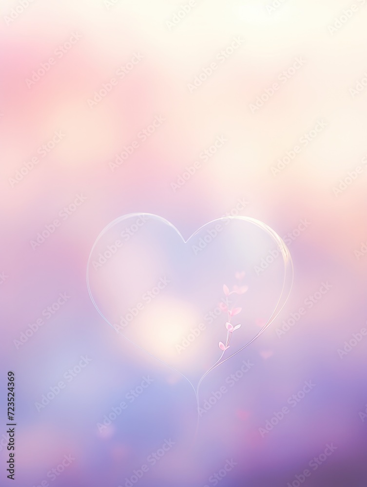 Heart shaped background with pink and purple colors. Generative AI.