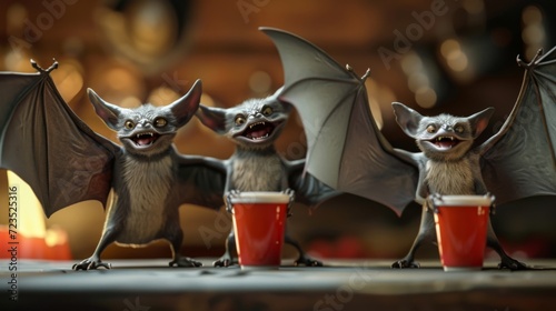 As they sip their red drinks from tiny cups bats dressed as vampires can be heard swapping stories about the scariest humans theyve encountered including one who tried to