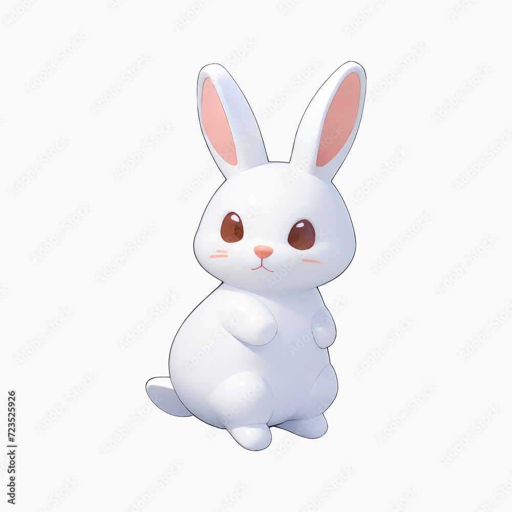 White rabbit isolated on white background illustration