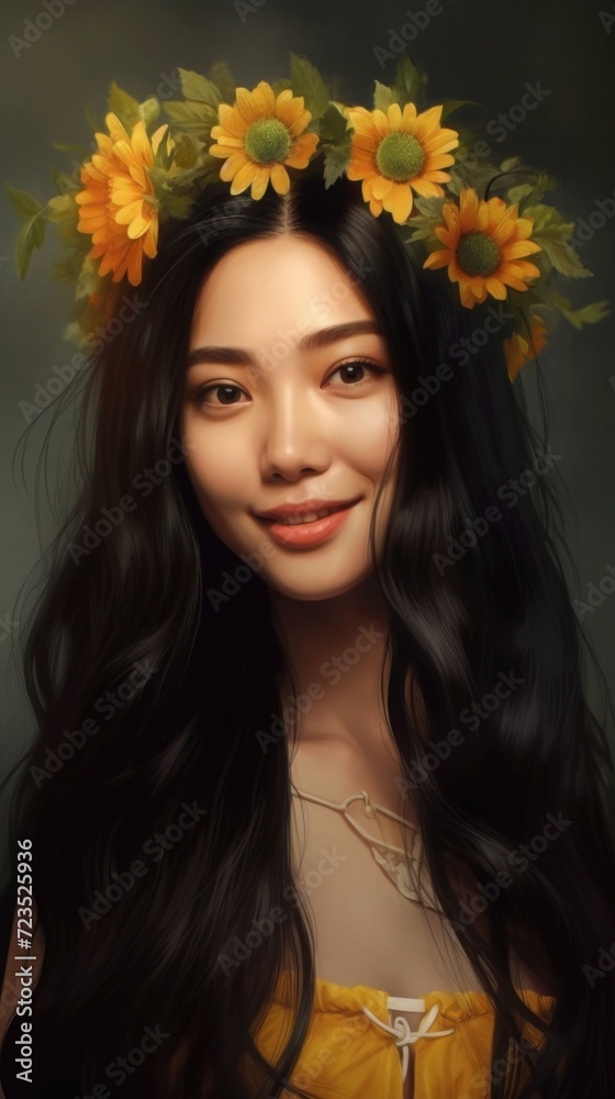 beautiful young Asian woman with long, straight black hair beautiful young Asian woman with long, straight black hair