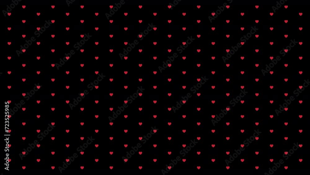 Red love hearts pattern animation loop on transparent background. Valentine's day romantic animation background. High-Quality 4K Footage Red love hearts pattern animation loop on transparent background. Valentine's day romantic animation background. High-Quality 4K Footage