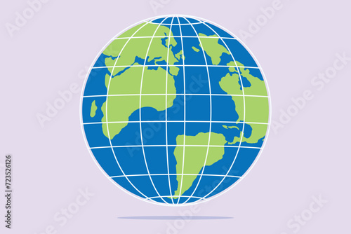 Globe. World map concept. Colored flat vector illustration isolated.