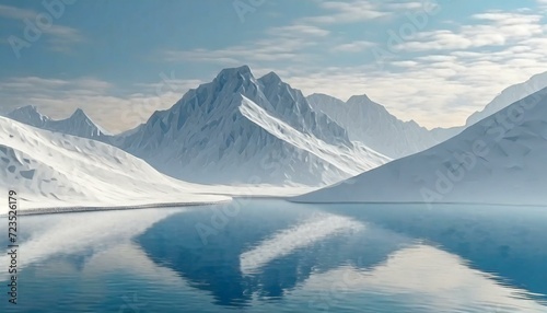 landscape with mountains and snow