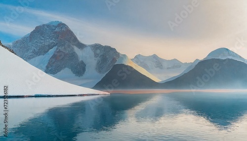 landscape with lake and mountains