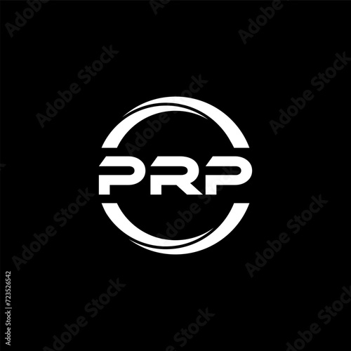 PRP letter logo design with black background in illustrator, cube logo, vector logo, modern alphabet font overlap style. calligraphy designs for logo, Poster, Invitation, etc.