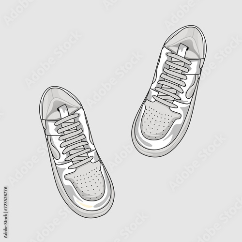 Sneaker Shoes Footwear_Vector And Illustration