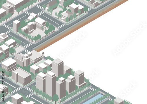 街並みの立体図. 都市の景観. 