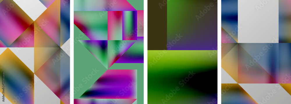 Set of abstract geometric posters. Abstract backgrounds for wallpaper, business card, cover, poster, banner, brochure, header, website Set of abstract geometric posters. Abstract backgrounds for wallpaper, business card, cover, poster, banner, brochure, header, website